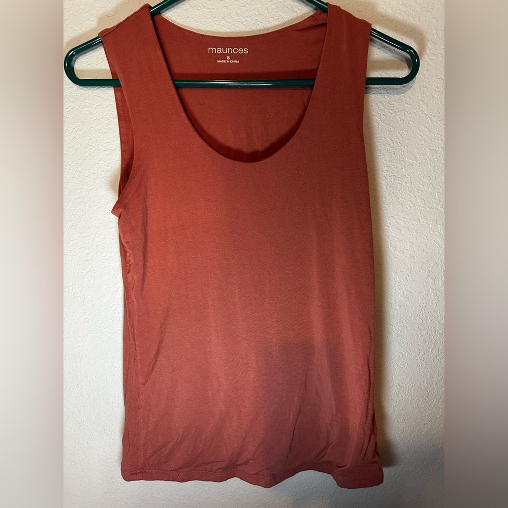 Maurice’s Dusty Orange Layered Tank NWOT